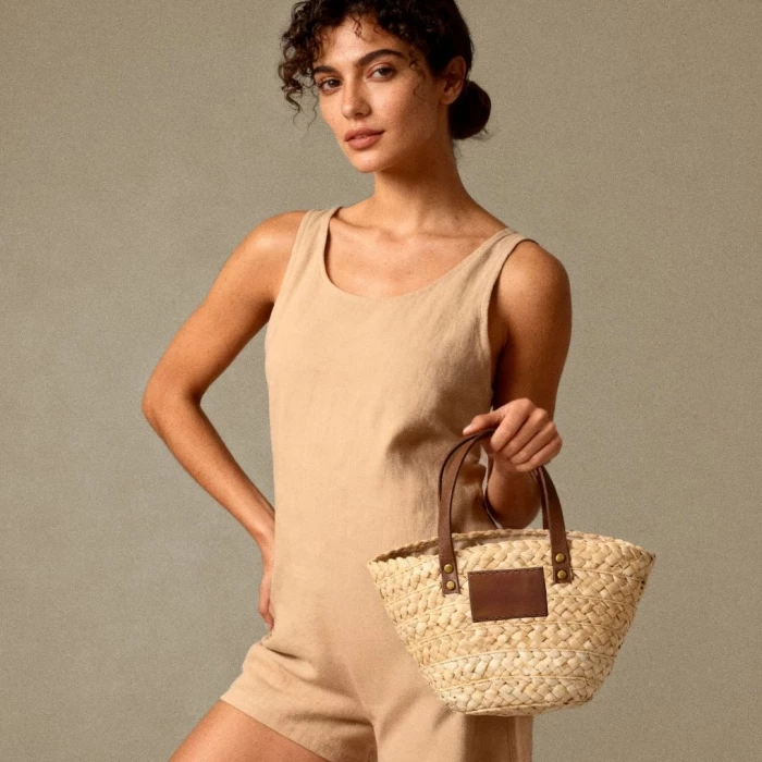 Petit panier feuilles maïs 28 x 15 x 9 cm