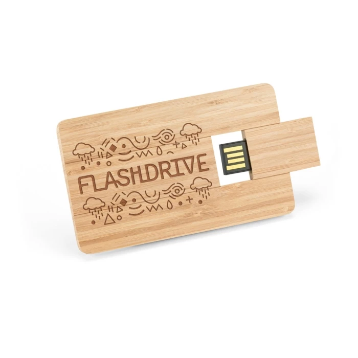 Flat bamboo USB stick