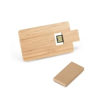 Flat bamboo USB stick