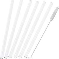 Set 6 pailles en verre & brosse