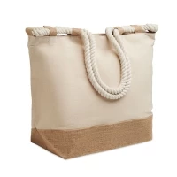 Sac jute & coton  50 x 17.5 x 34 cm