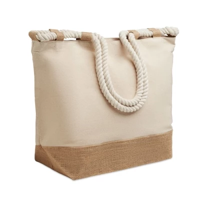 Sac jute & coton  50 x 17.5 x 34 cm