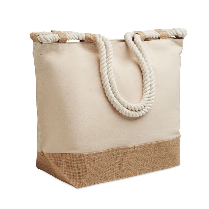 Sac jute & coton  50 x 17.5 x 34 cm