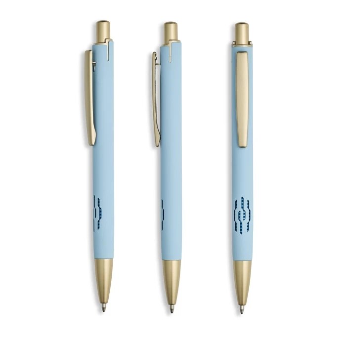 Stylo aluminium encre bleue