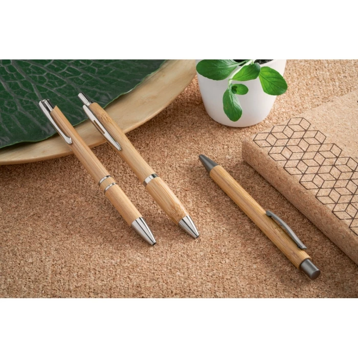 Bamboo & metal pen