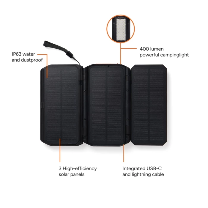 Solar recycled powerbank 10 000mAh