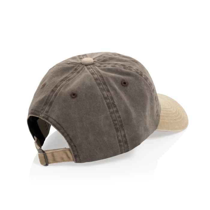 Casquette bicolore coton recyclé delavé