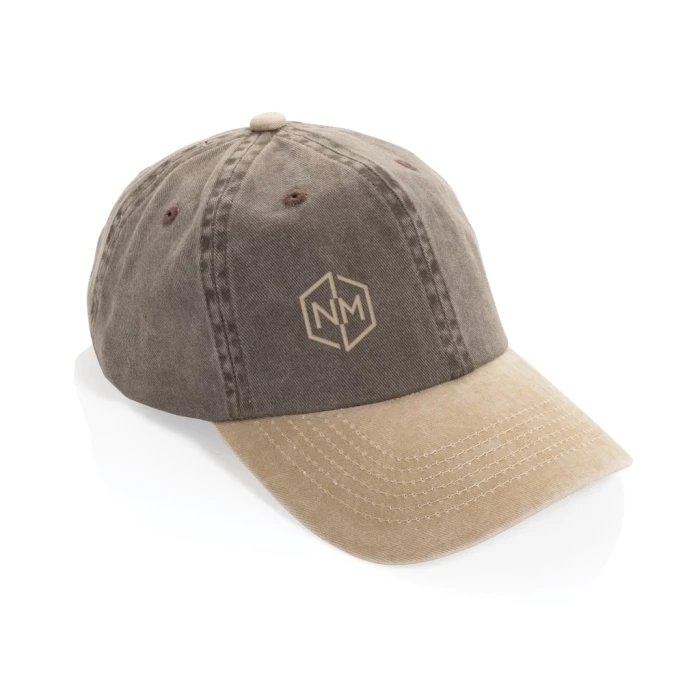 Casquette bicolore coton recyclé delavé