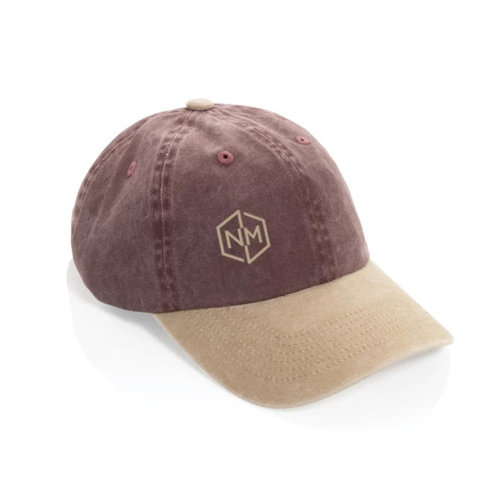 Casquette bicolore coton recyclé delavé