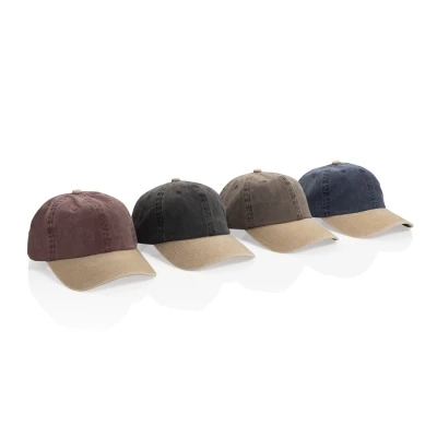 Casquette bicolore coton recyclé delavé
