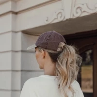 Casquette bicolore coton recyclé delavé