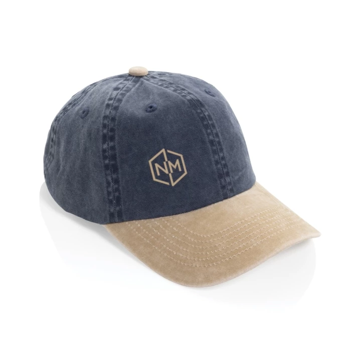Casquette bicolore coton recyclé delavé