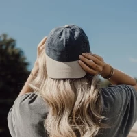Casquette bicolore coton recyclé delavé