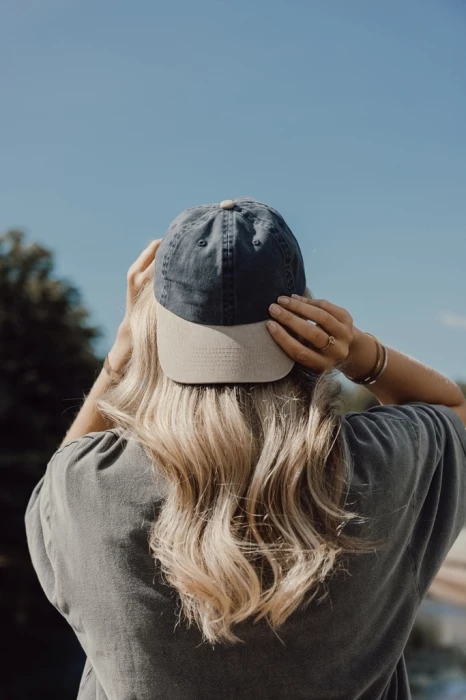 Casquette bicolore coton recyclé delavé