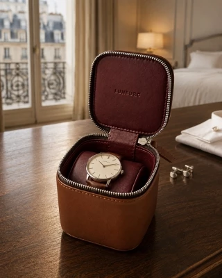 Ecrin montre cuir pleine fleur