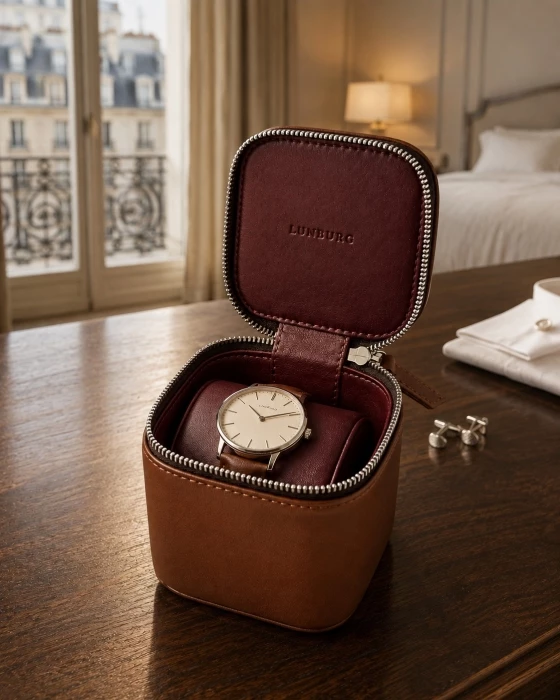 Ecrin montre cuir pleine fleur